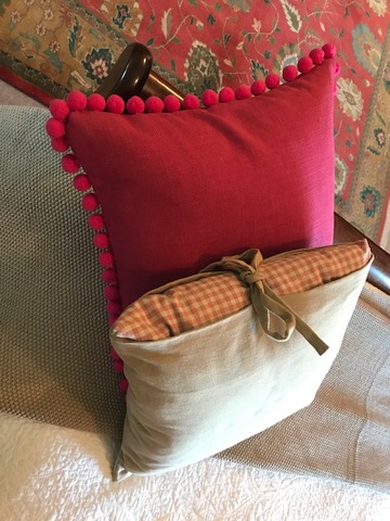 Christine Boyd made two cushions for the bedroom